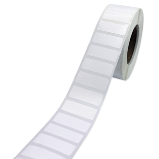 Этикетка Маркерпром LAB-T-30x12-410-1-2(40) белый глянцевый полипропилен, съемный клей, 30х12 мм, в рулоне 2000 шт., втулка 40 мм. mpr02214 - 1