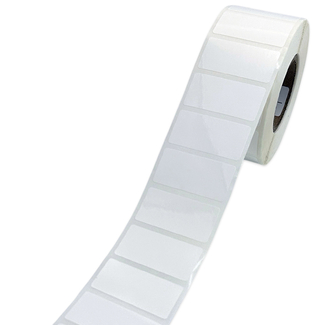 Этикетка Маркерпром LAB-T-40x20-410-1-1,5(40) белый глянцевый полипропилен, съемный клей, 40х20 мм, в рулоне 1500 шт., втулка 40 мм. mpr02218 - 1